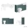 Monaco Midnight Green Combination Vanity Traditional Basin with Marble Top and Seattle Toilet 1500mm - Brushed Brass Accents