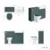 Monaco Midnight Green Combination Vanity Basin and Hudson Toilet with Wooden Seat 1200mm - Brushed Brass Accents