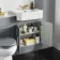 Monaco Dove Grey Combination Vanity Traditional Basin with Marble Top & Hudson Toilet with Wooden Seat 1200mm - Brass Knurled Handles