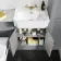 Monaco Dove Grey Combination Vanity Traditional Basin with Marble Top & Atlanta Toilet 1200mm - Brass Knurled Handles