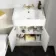 Monaco Chalk White Combination Vanity Basin and Seattle Toilet 1200mm - Brass Knurled Handles