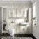 Monaco Chalk White Combination Vanity Basin with Marble Top and Boston Toilet 1500mm - Brass Knurled Handles