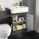 Monaco Graphite Grey Combination Vanity Basin and Seattle Toilet 1200mm - Brass Knurled Handles