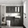 Monaco Graphite Grey Combination Vanity Basin and Boston Toilet 1500mm - Brass Knurled Handles