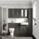 Monaco Graphite Grey Combination Vanity Traditional Basin and Seattle Toilet 1500mm - Brass Knurled Handles