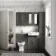 Monaco Graphite Grey Combination Vanity Traditional Basin with Marble Top & Hudson Toilet with Wooden Seat 1200mm - Brass Knurled Handles