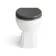 Monaco Graphite Grey Combination Vanity Traditional Basin with Marble Top & Hudson Toilet with Wooden Seat 1200mm - Brass Knurled Handles
