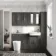 Monaco Graphite Grey Combination Vanity Traditional Basin with Marble Top and Boston Toilet 1500mm - Brass Knurled Handles