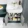 Monaco Midnight Green Combination Vanity Traditional Basin and Seattle Toilet 1200mm - Brass Knurled Handles