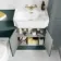 Monaco Midnight Green Combination Vanity Traditional Basin and Boston Toilet 1200mm - Brass Knurled Handles