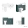 Monaco Midnight Green Combination Vanity Traditional Basin with Marble Top & Atlanta Toilet 1200mm - Brass Knurled Handles