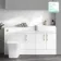Harper Gloss White Combination Vanity Basin and Houston Toilet 1500mm - Brushed Brass Accents