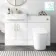 Harper Gloss White Combination Vanity Basin with Marble Top & Tucson Toilet 1200mm - Brushed Brass Accents