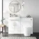 Harper Gloss White Combination Vanity Basin with Marble Top & Tucson Toilet 1200mm - Brushed Brass Accents