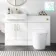 Harper Gloss White Combination Vanity Basin with Marble Top & Boston Toilet 1200mm - Brushed Brass Accents