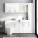 Harper Gloss White Combination Vanity Basin with Marble Top & Tucson Toilet 1500mm - Brushed Brass Accents