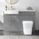 Harper Stone Grey Combination Vanity Basin and Houston Toilet 1200mm - Brushed Brass Accents - Left Handed