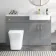 Harper Stone Grey Combination Vanity Basin and Houston Toilet 1200mm - Brushed Brass Accents - Right Handed