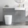 Harper Stone Grey Combination Vanity Basin and Boston Toilet 1200mm - Brushed Brass Accents - Right Handed