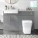 Harper Stone Grey Combination Vanity Basin with Marble Top & Houston Toilet 1200mm - Brushed Brass Accents