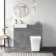 Harper Stone Grey Combination Vanity Basin & Houston Toilet 1000mm - Brushed Brass Accents