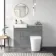 Harper Stone Grey Combination Vanity Basin with Marble Top & Tucson Toilet 1000mm - Brushed Brass Accents