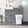 Harper Stone Grey Combination Vanity Basin with Marble Top & Houston Toilet 1000mm -Brushed Brass Accents