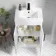 Mersey Gloss White Combination Vanity Basin and Miami Toilet 1000mm - Black Accents