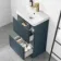Corsica Inky Blue Slimline Basin Drawer Vanity 500mm