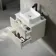 Crete Fluted Linen White Wall Hung Drawer Vanity with Marble Top & Marin Basin 600mm