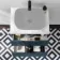 Crete Fluted Navy Blue Wall Hung Drawer Vanity with Marble Top 600mm - Excludes Counter Top Basin