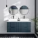 Crete Fluted Navy Blue Double Wall Hung Drawer Vanity with Marble Top & Cody Basin 1200mm