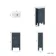 Bermuda Inky Blue Cloakroom Basin Vanity 400mm - Brushed Brass Accents