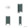 Bermuda Midnight Green Cloakroom Basin Vanity 400mm