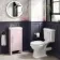 Bermuda Cashmere Pink Cloakroom Basin Vanity 400mm - Brass Knurled Handles