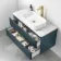 Corsica Inky Blue Vanity Drawer with Marble Top & Marin Basin 1000mm