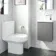 Trent Stone Grey Cloakroom Wall Hung Basin Vanity 400mm and Toilet Set