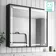 Mia Black Framed Illuminated LED Mirror Cabinet 710x800mm