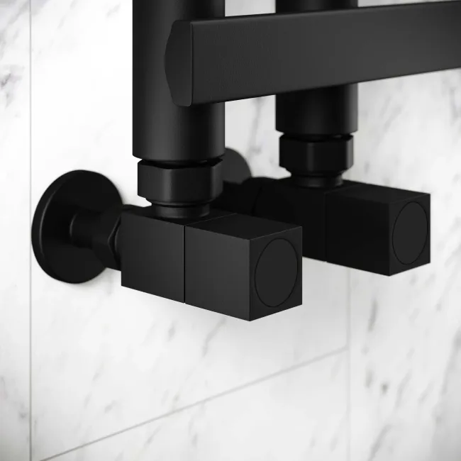 Madrid Matt Black Designer Heated Towel Rail 800x600mm