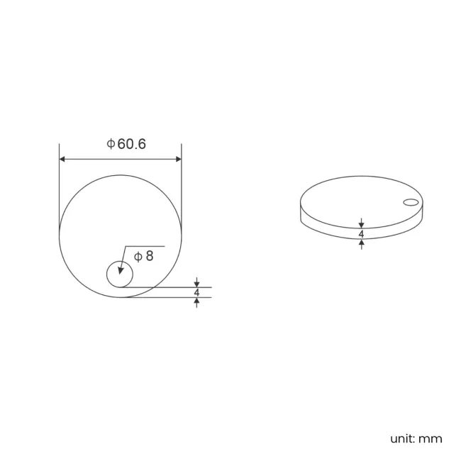 60.6mm Brushed Brass Toilet Seat Round Hinge Cover Caps