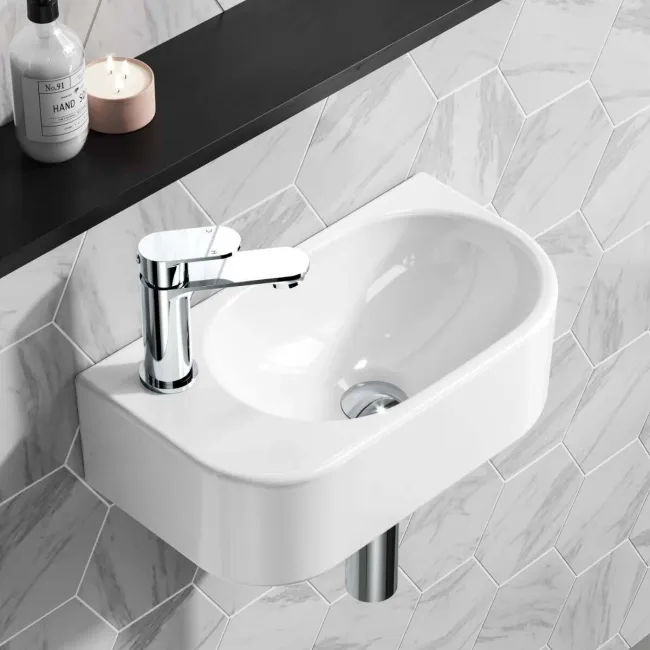 Georgia Wall Hung Left Handed 400mm Cloakroom Basin