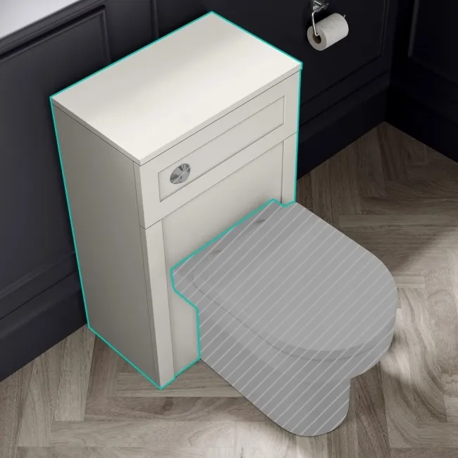 Capri Cotton White Back To Wall Toilet Unit 500mm