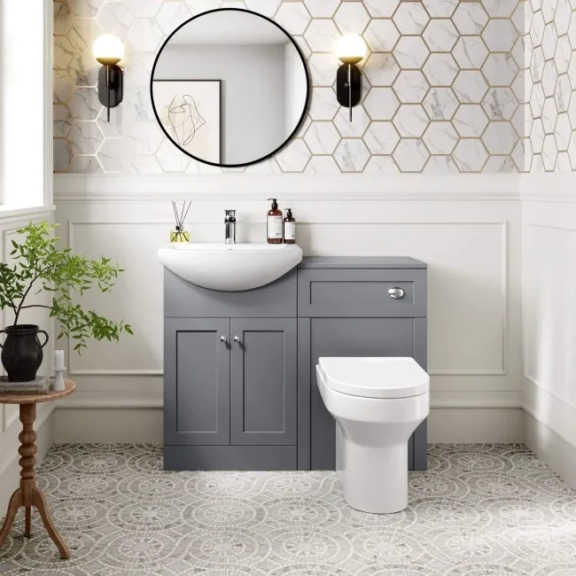 Capri Fog Grey Back To Wall Toilet Unit 500mm
