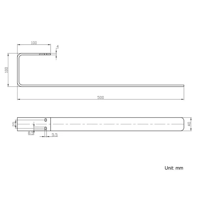 Chrome Towel Hanger 500mm for Single Flat Panel Radiator