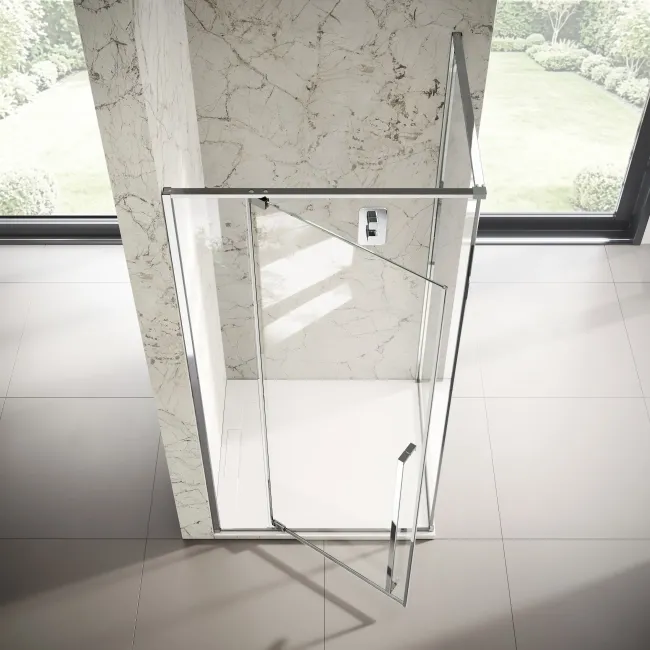 Cologne Stainless Steel Easy Clean 8mm Hinged Shower Enclosure 1000x800mm