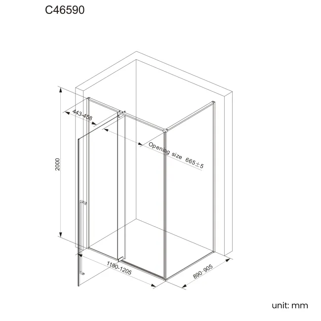 Cologne Stainless Steel Easy Clean 8mm Hinged Shower Enclosure 1200x900mm