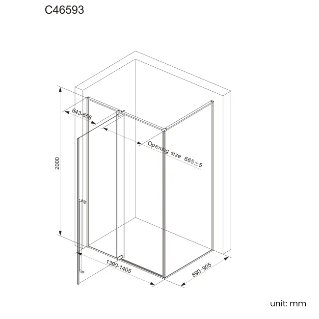 Cologne Stainless Steel Easy Clean 8mm Hinged Shower Enclosure 1400x900mm