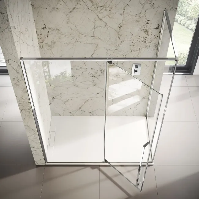 Cologne Stainless Steel Easy Clean 8mm Hinged Shower Enclosure 1500x800mm