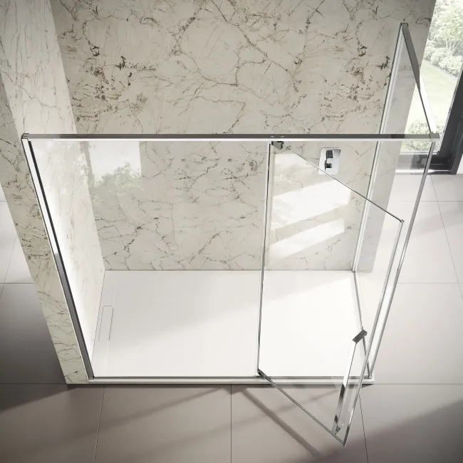 Cologne Stainless Steel Easy Clean 8mm Hinged Shower Enclosure 1800x800mm