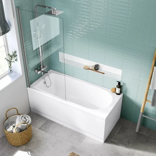 Stafford 1600x700 Shower Bath & 4mm Screen